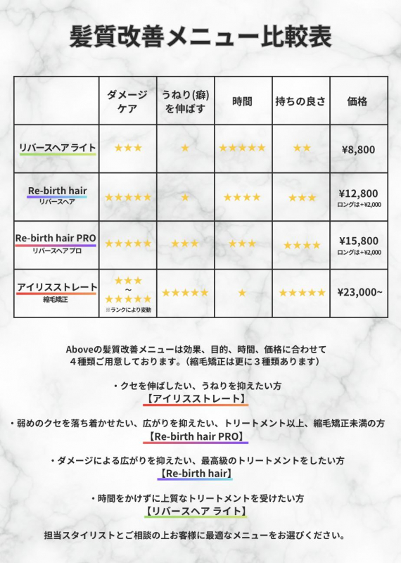 「髪質改善」と「縮毛矯正」の違いって？解説します！